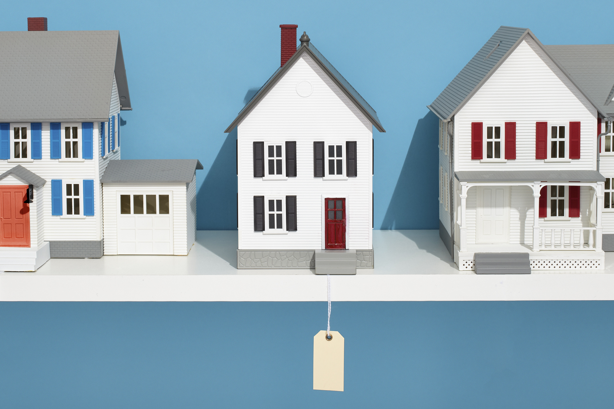 Drawing of several homes on a blcok