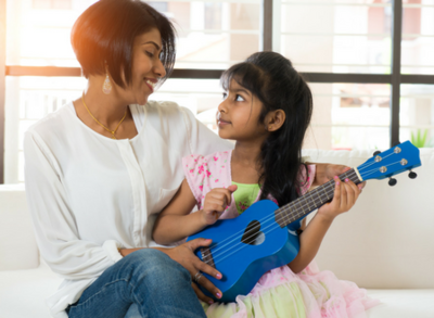 Mom talking to daughter